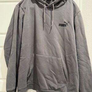 Puma Men's Gray Drawstring Pullover Hoodie